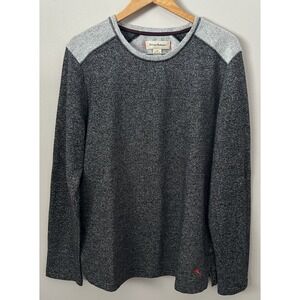 Tommy Bahama Men's Large Gray Fleece Lounge Sweatshirt Soft Crew Neck Pullover